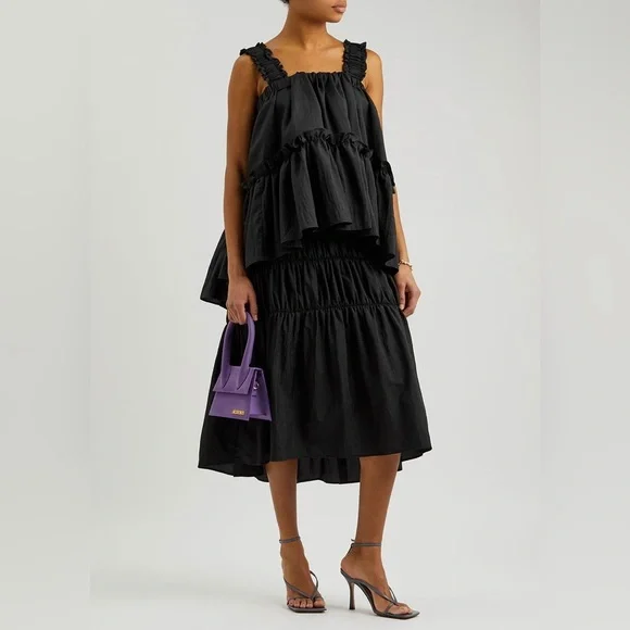 BRØGGER Olive Ruffle-Trimmed Ripstop Shell Top - Picture 4 of 8